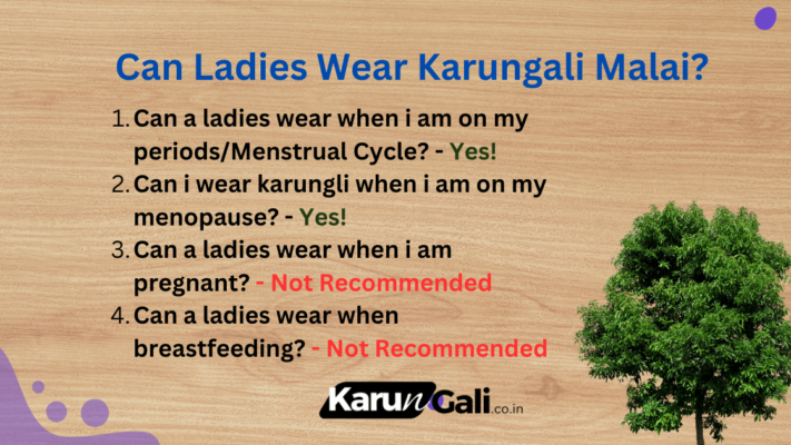 Can Ladies Wear Karungali Malai during periods/Menstrual Cycle/menopause/pregnant/breastfeeding