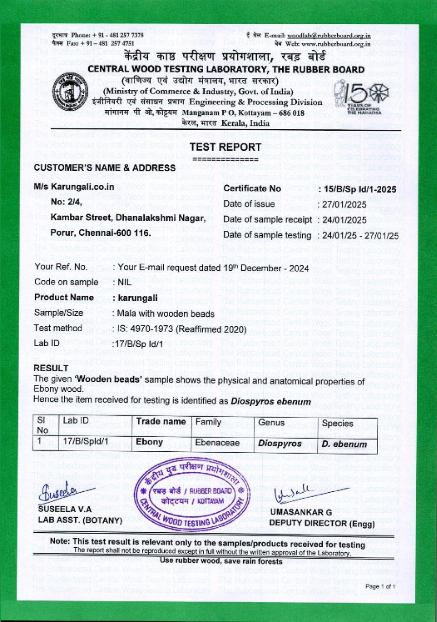 Certified Karungali Products online